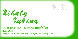 mihaly kubina business card